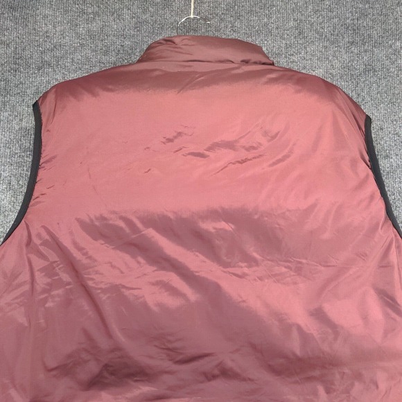 Old Navy Men's Zip Up Reversible Down Puffer Vest Red Tan Large Mock Neck - Picture 6 of 16